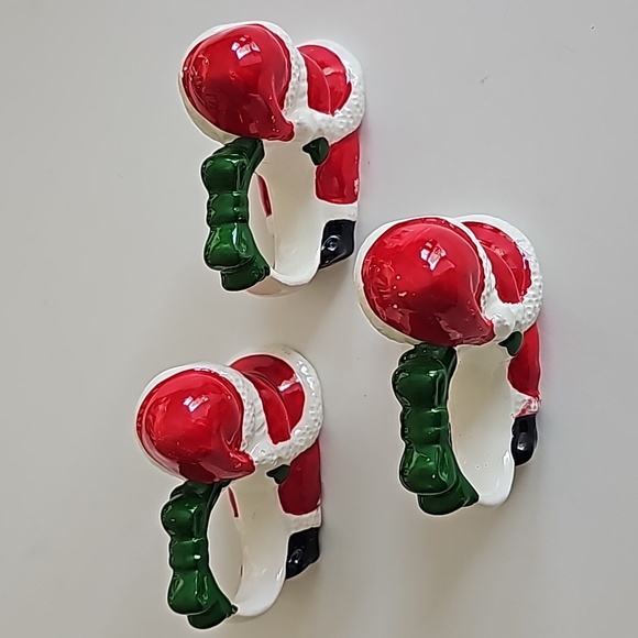 Frankel Winking Santa Napkin Ring Holders, S/3 - Picture 2 of 11